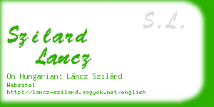szilard lancz business card