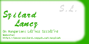 szilard lancz business card